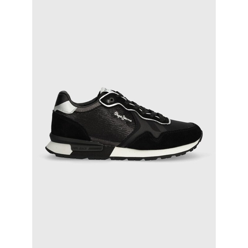 Sneakers boty Pepe Jeans PLS40009 černá barva, BRIT SEQUINS W