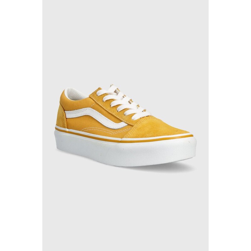 Dětské tenisky Vans Old Skool Platform žlutá barva