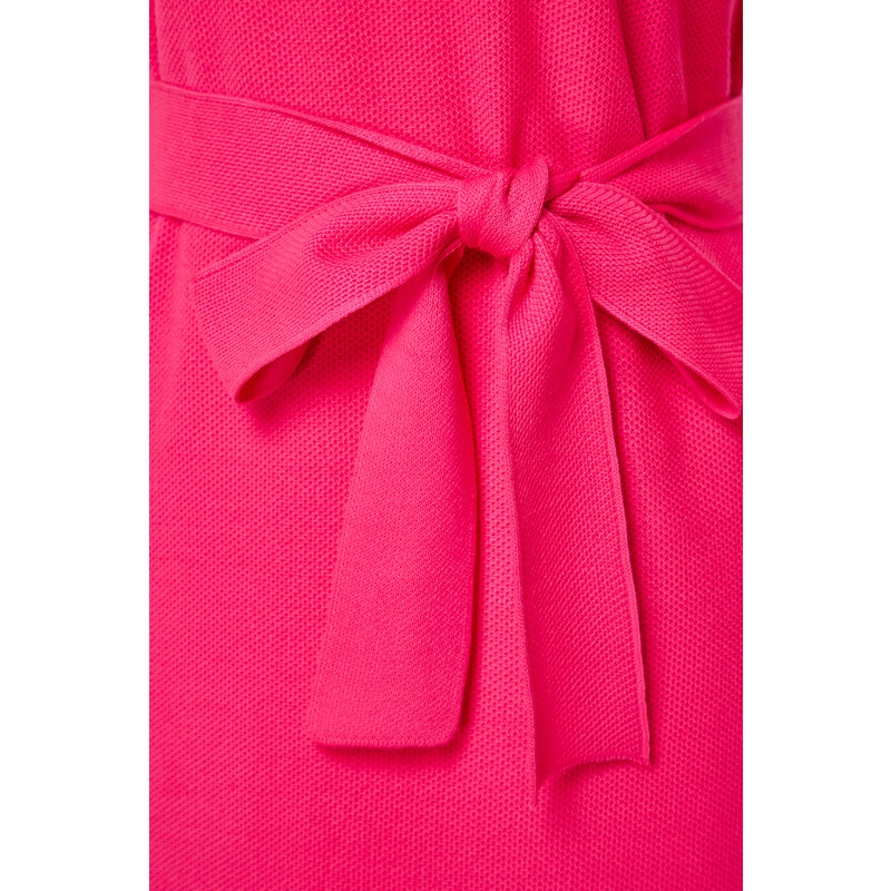 Trendyol růžové kotníkové plisované pletené šaty