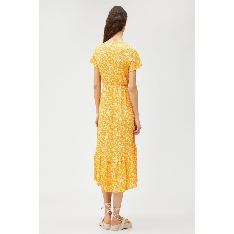 Koton Dámské žluté vzorované šaty