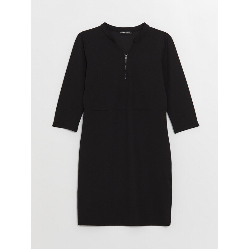 LC Waikiki Scoop Neck Straight Dámské šaty s dlouhým rukávem
