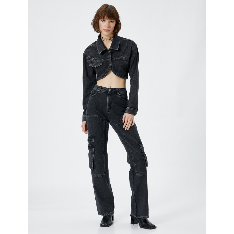Koton Denim Cargo kalhoty s rovnými nohavicemi - Eve Jeans
