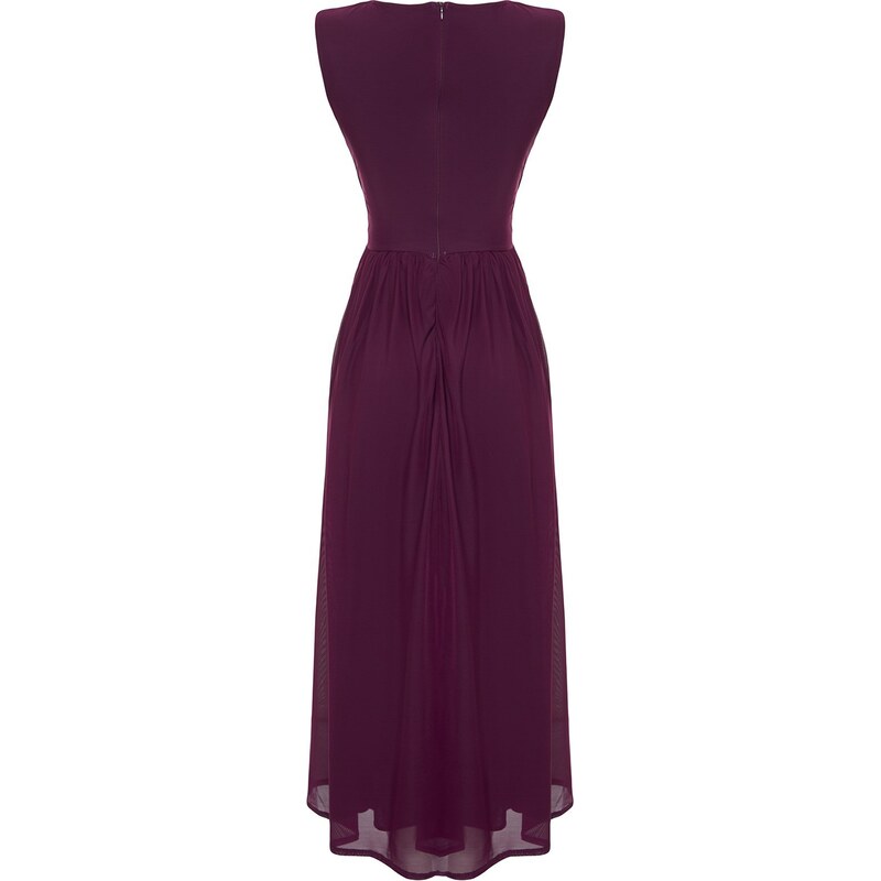 Trendyol Purple Cut Out Detailed Skater/Belt Opening Tulle Dress