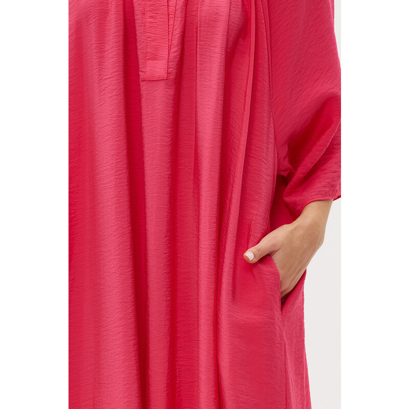 Trendyol Fuchsia V-Neck Half Sleeve Aerobin Woven Kimono & Kaftan Dress