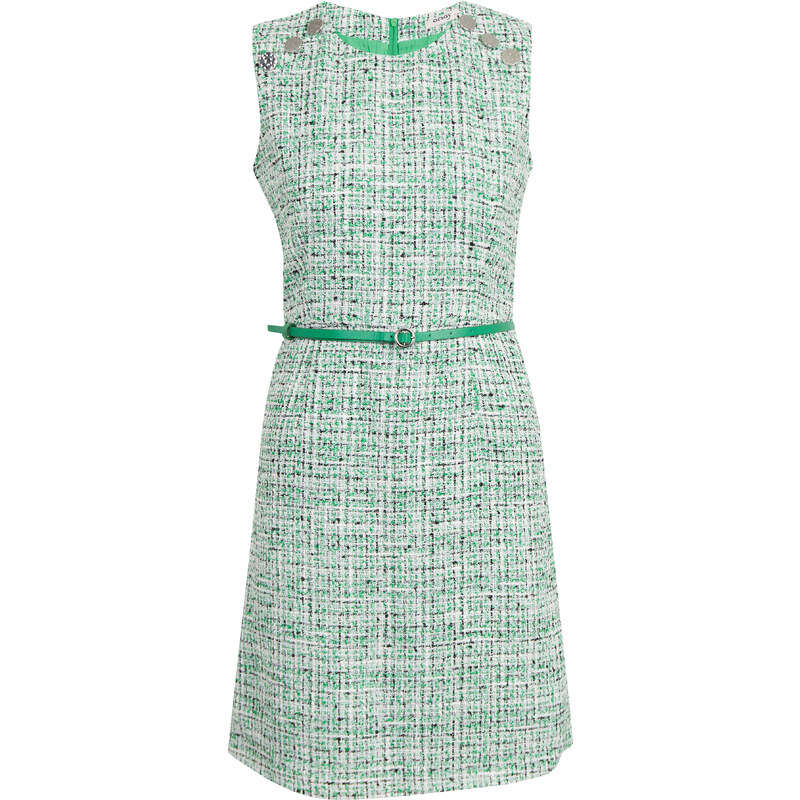 Orsay Zelené dámské vzorované šaty s páskem - Dámské