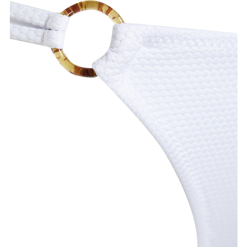 Trendyol Bridal White Triangle Accessory Textured Brazilian Bikini Set