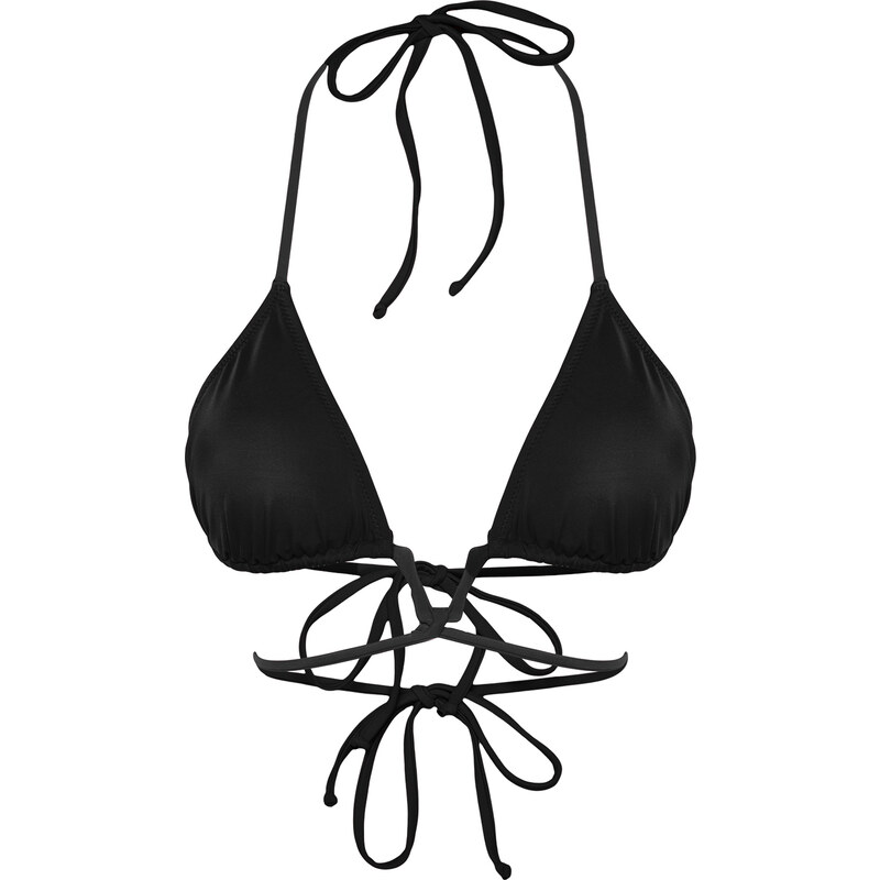 Trendyol Black Triangle V Accessory Bikini Top