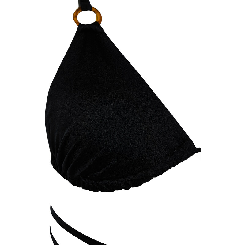 Trendyol Black Triangle Accessory Bikini Top