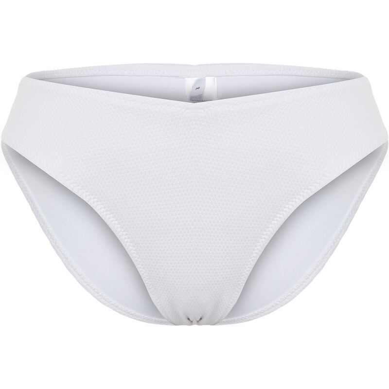 Trendyol Bridal White Textured Regular Bikini Bottom