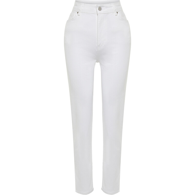 Trendyol White More Sustainable High Waist Mom Jeans