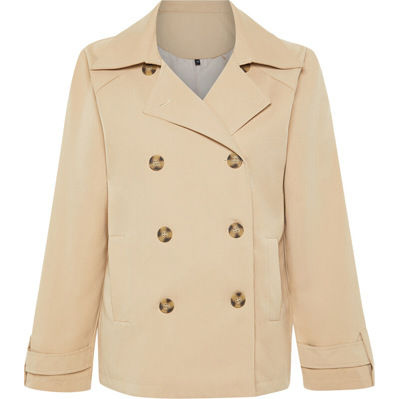 Trendyol Beige Oversize Wide Cut Trench Coat