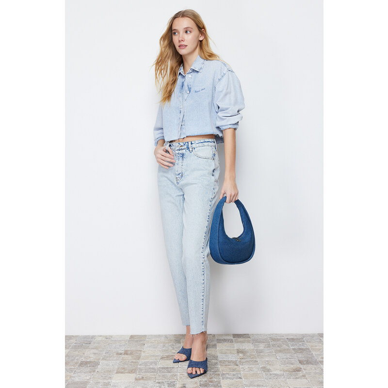 Trendyol Light Blue High Waist Mom Jeans