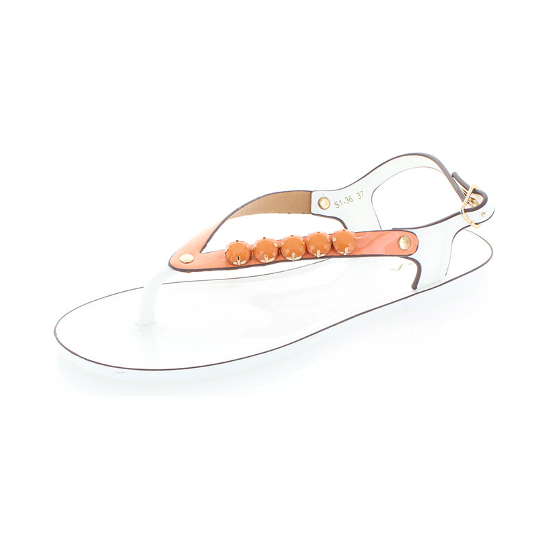 Bílo-oranžové sandály Grande EUR40