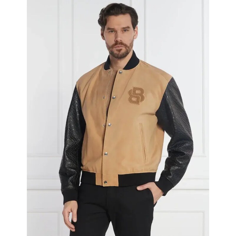 BOSS BLACK Kůžoná bunda bomber Moniro | Regular Fit