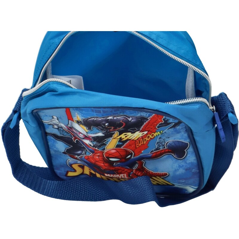 Setino Dětská veselá crossbody taška Spiderman, modrá