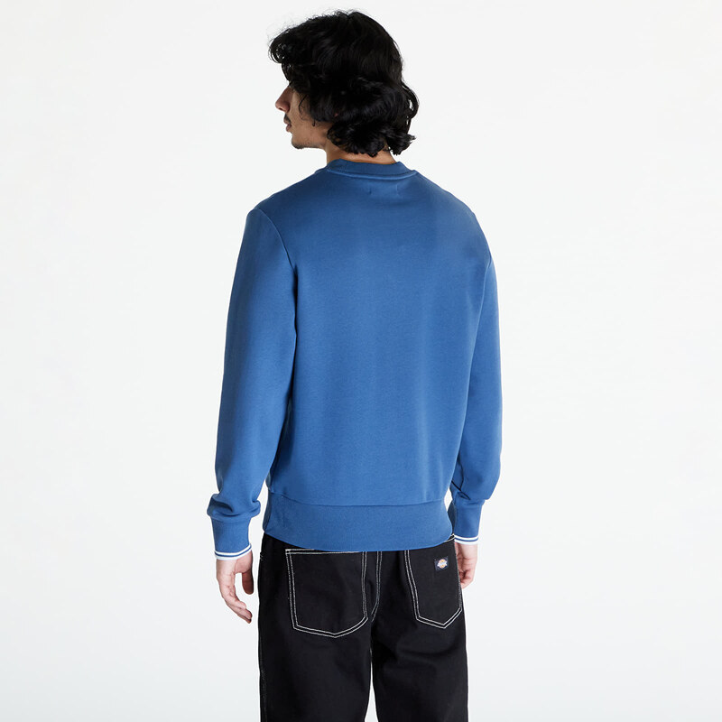 Pánská mikina FRED PERRY Crew Neck Sweatshirt Midnight Blue/ Lghice