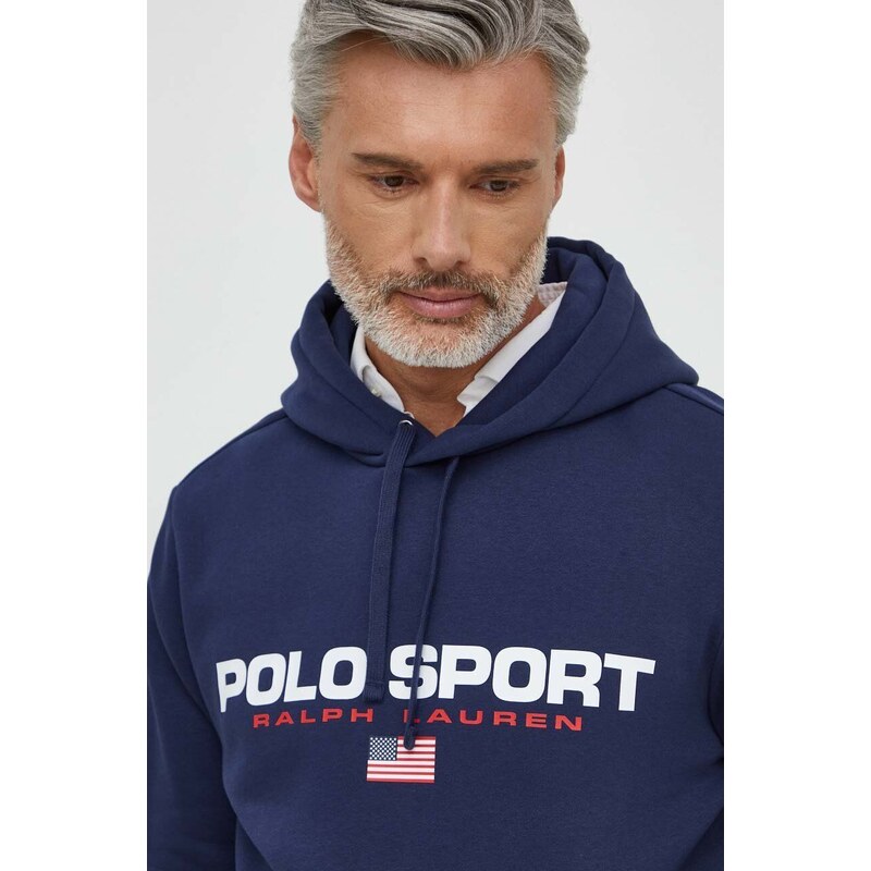 Mikina Polo Ralph Lauren pánská, s kapucí, s potiskem