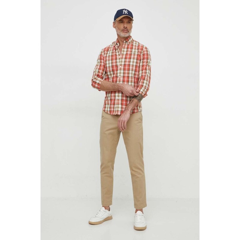 Bavlněná košile Pepe Jeans slim, s límečkem button-down