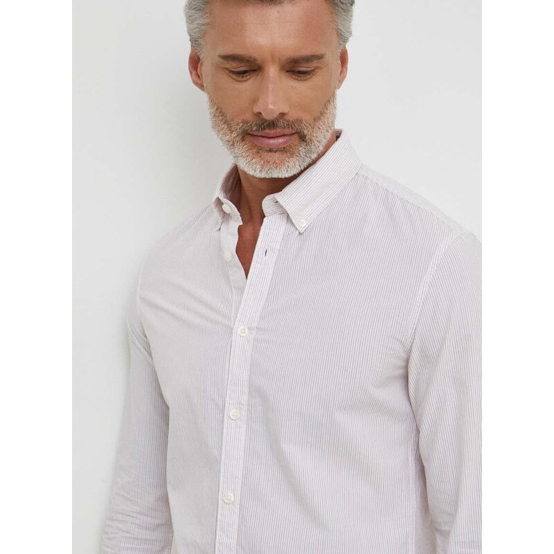 Bavlněná košile Pepe Jeans bílá barva, regular, s límečkem button-down