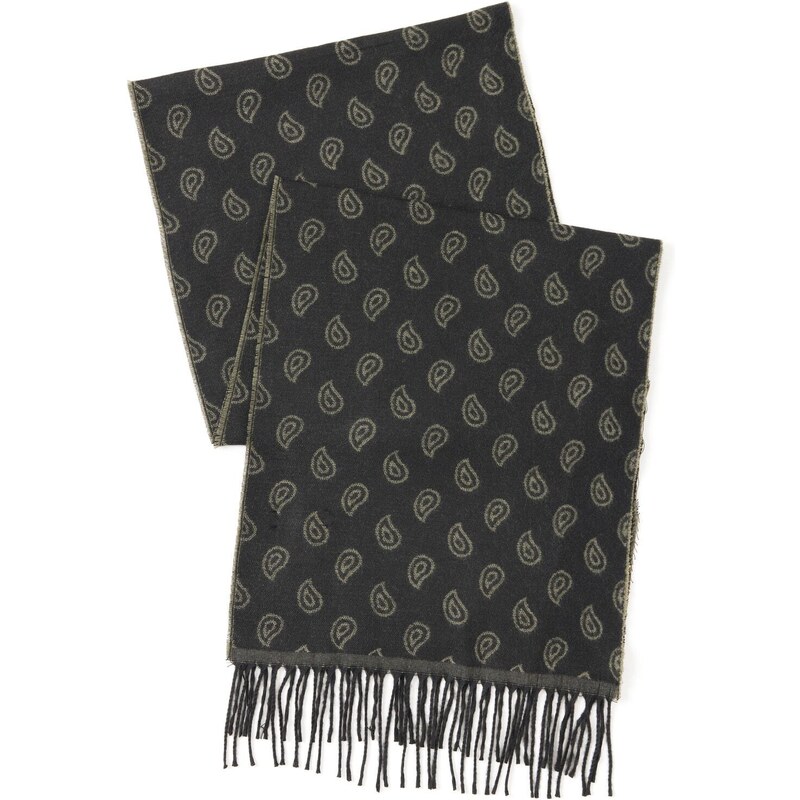 ALTINYILDIZ CLASSICS Men's Black-green Patterned Scarf