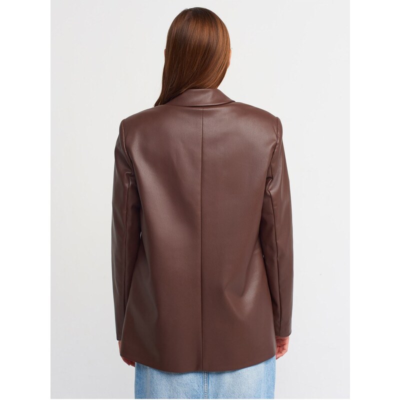 Dilvin 6939 Leather Jacket-brown