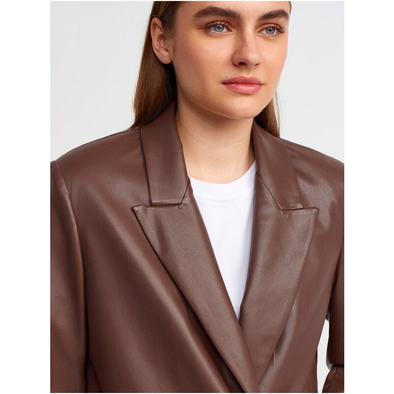 Dilvin 6939 Leather Jacket-brown