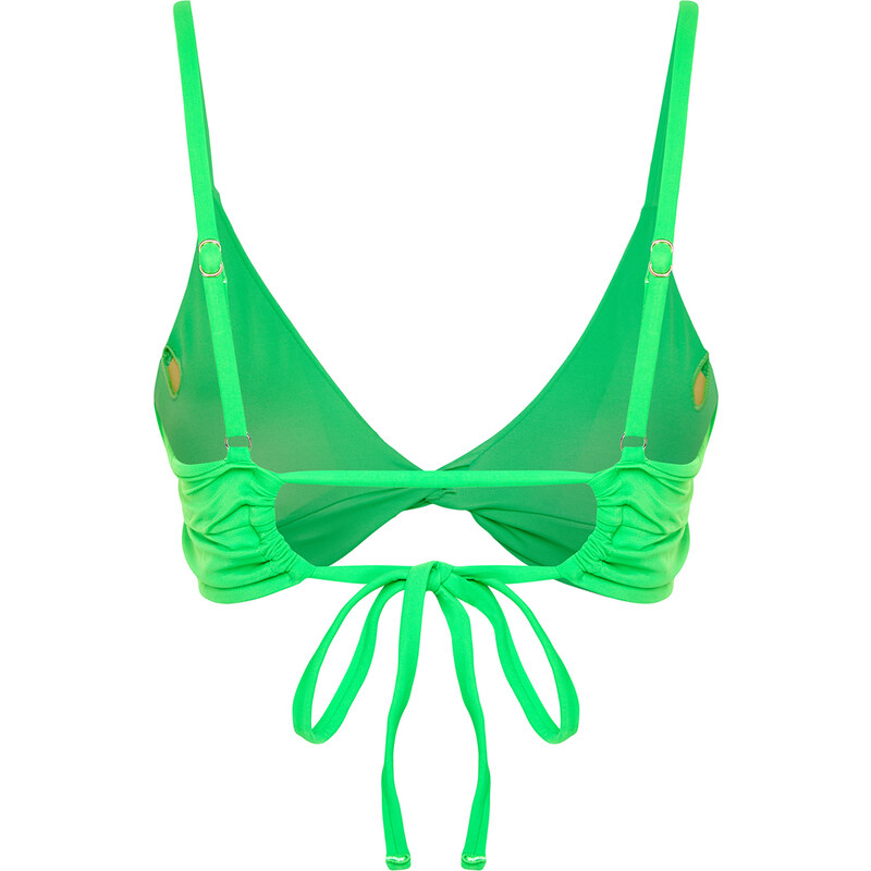 Trendyol Green Triangle Knot Bikini Top