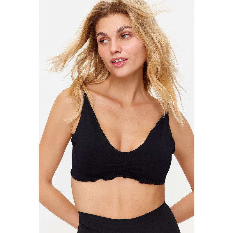 Trendyol Black Seamless/Seamless Capless Bralette Knitted Bra