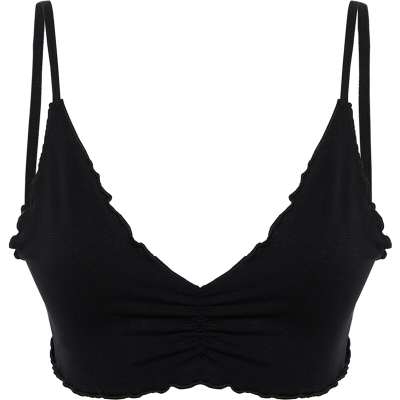 Trendyol Black Seamless/Seamless Capless Bralette Knitted Bra