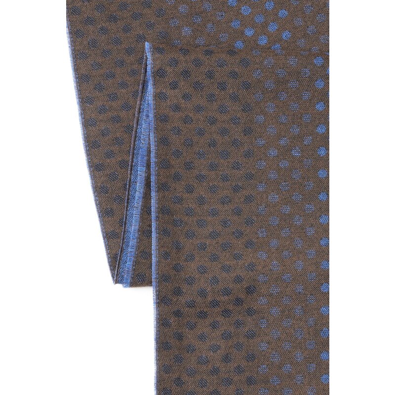 ALTINYILDIZ CLASSICS Men's Brown-Navy Blue Patterned Scarf