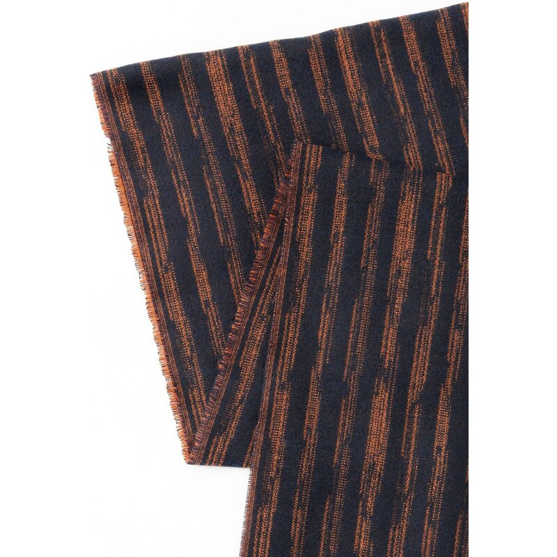 ALTINYILDIZ CLASSICS Men's Navy Blue-Orange Patterned Scarf