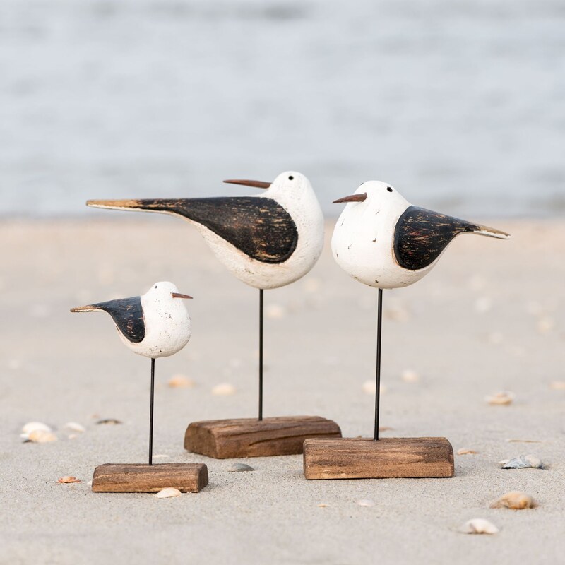 IB LAURSEN Dřevěná dekorace Bird Nautico 13,5 cm