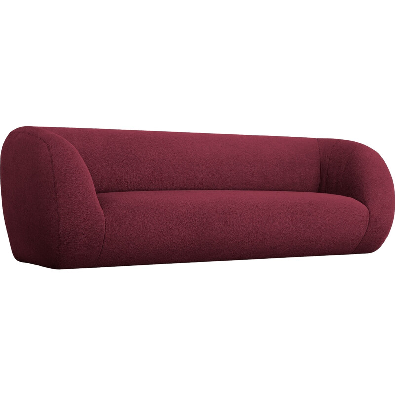 Bordová bouclé třímístná pohovka Cosmopolitan Design Essen 230 cm