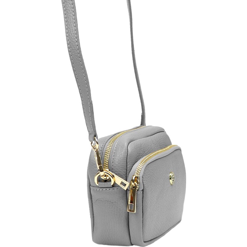 Kožená crossbody kabelka Gregorio 01-062 šedá