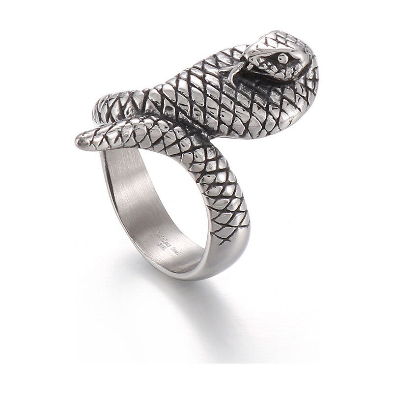 Royal Fashion pánský černý prsten Kobra KR103523-KJX