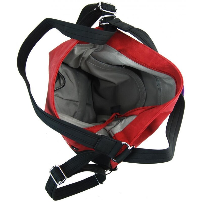 BELLA BELLY Barebag Velká dámská kabelka přes rameno / batoh červená / černá