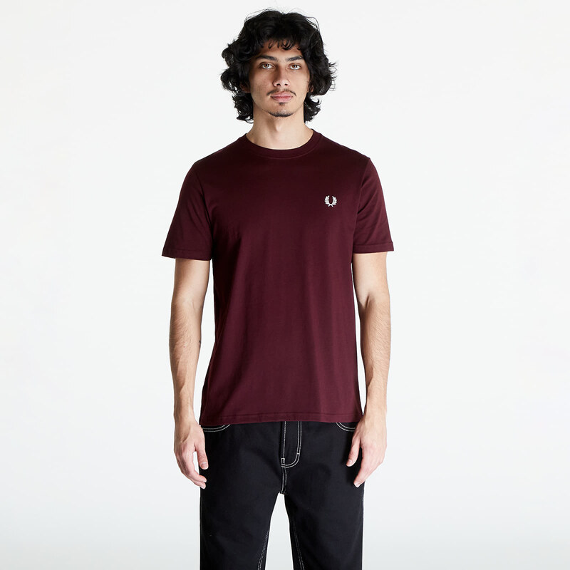 Pánské tričko FRED PERRY Crew Neck T-Shirt Oxblood/ Ecru