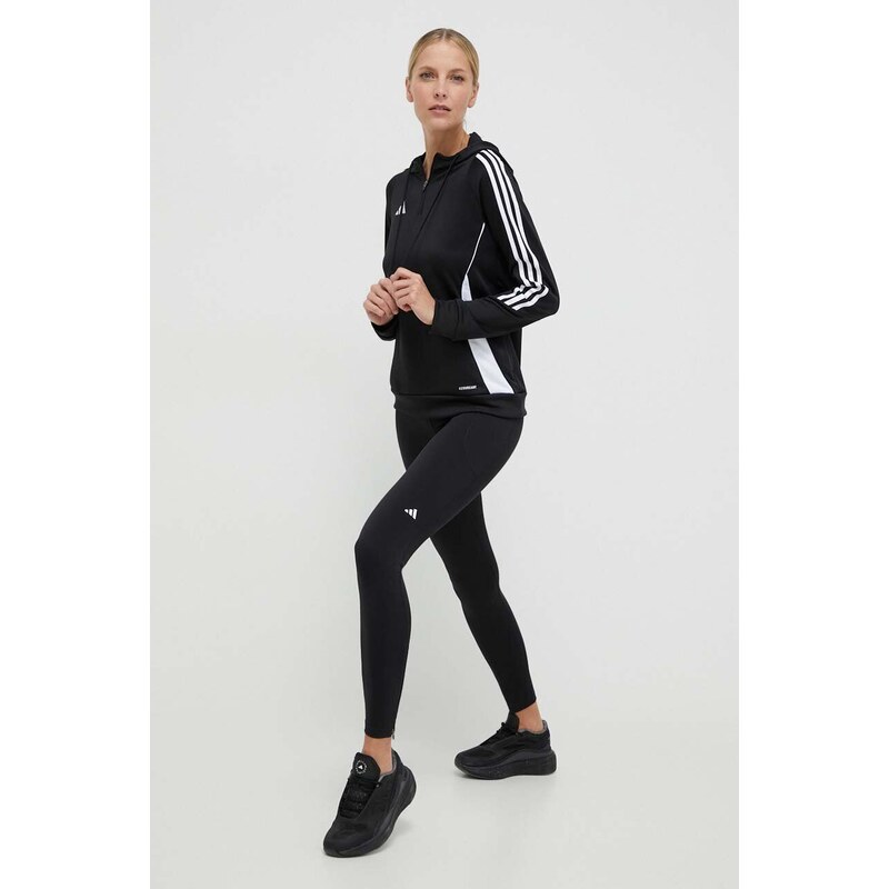 Tréninková mikina adidas Performance Tiro24 černá barva, s kapucí, s aplikací, IJ9956