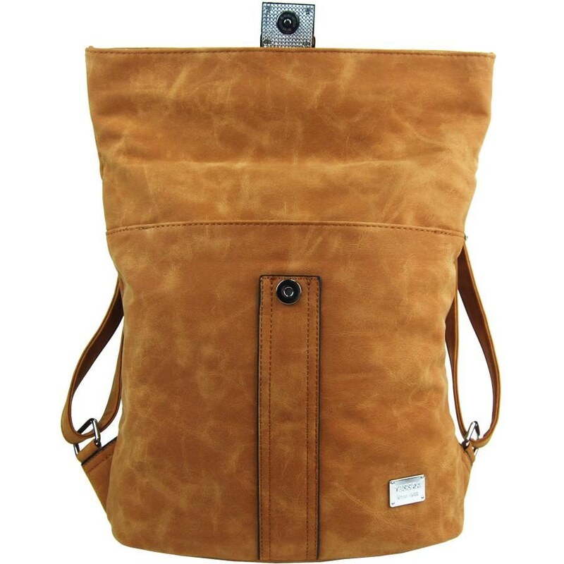 Dámský batoh / kabelka z broušené kůže světlá krémová