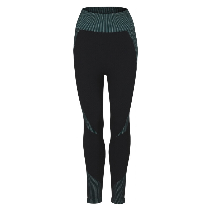 Dámské bezešvé legíny PROGRESS Gema Leggins černé/zelené