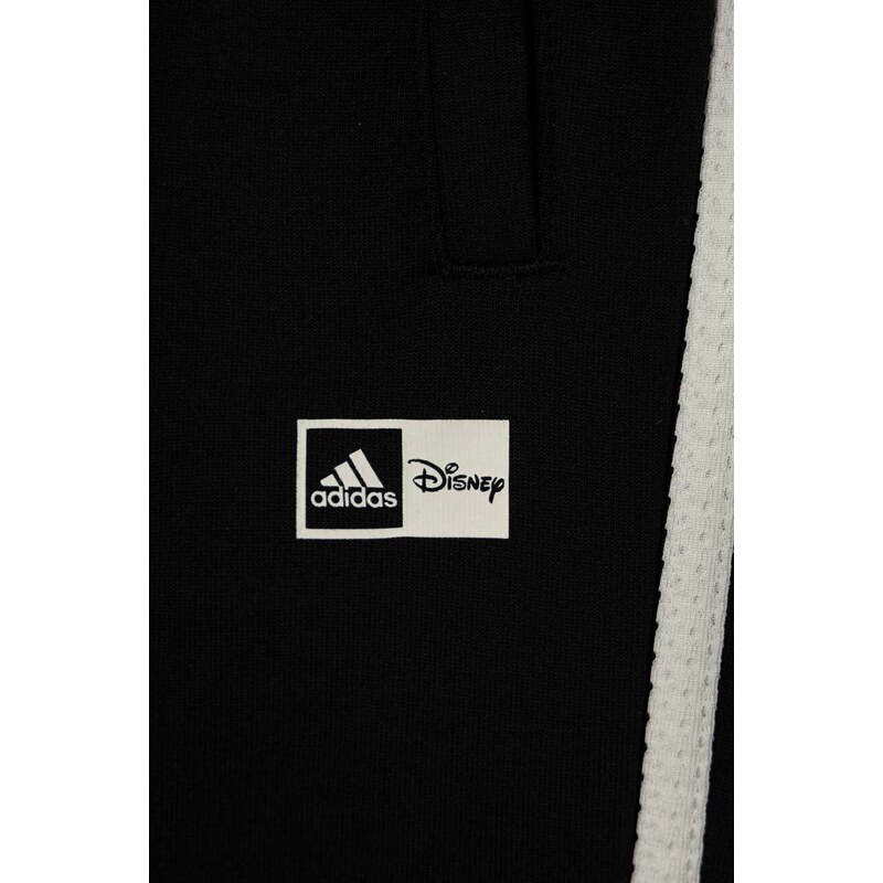 Tepláky adidas x Disney černá barva, s potiskem