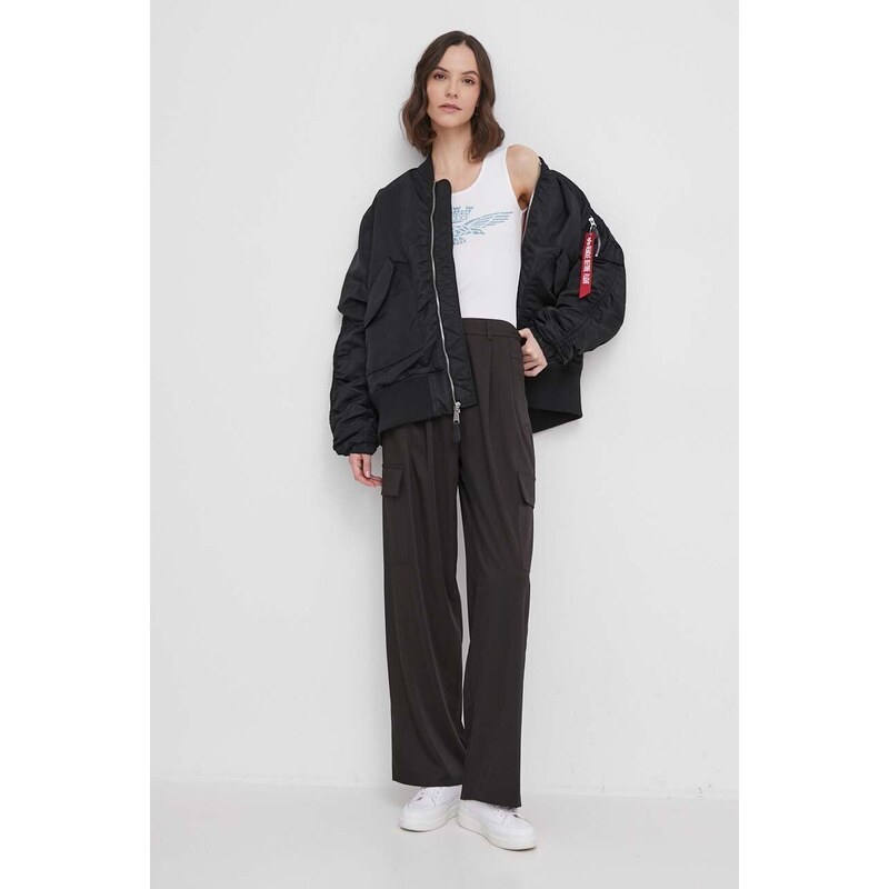 Bomber bunda Alpha Industries CWU MA-1 Bomber NC Wmn černá barva, přechodná