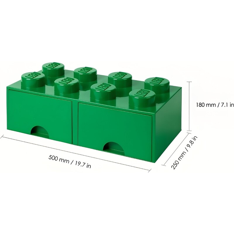 Lego Tmavě zelený úložný box LEGO Storage 25 x 50 cm