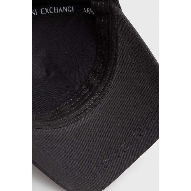 Bavlněná baseballová čepice Armani Exchange černá barva, s aplikací, 954047 CC811 NOS
