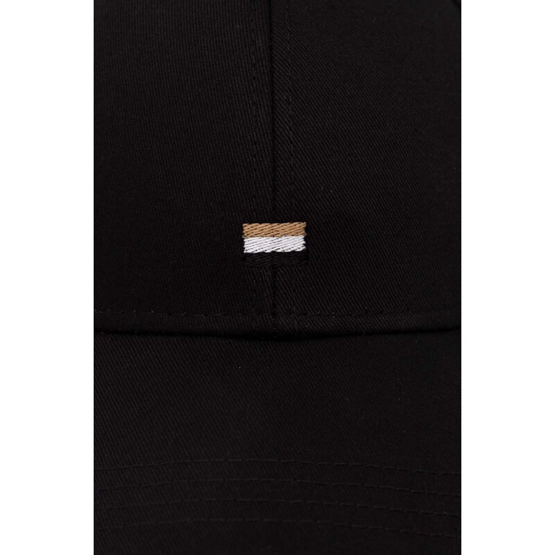 Bavlněná baseballová čepice BOSS černá barva