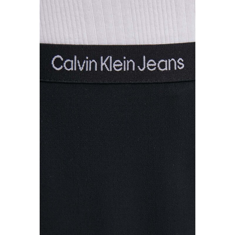 Sukně Calvin Klein Jeans černá barva, mini, áčková