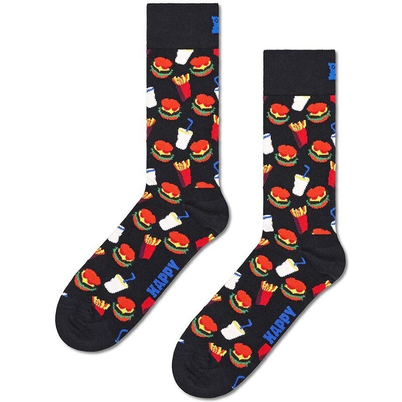 Ponožky Happy Socks Gift Box Food 3-pack tmavomodrá barva