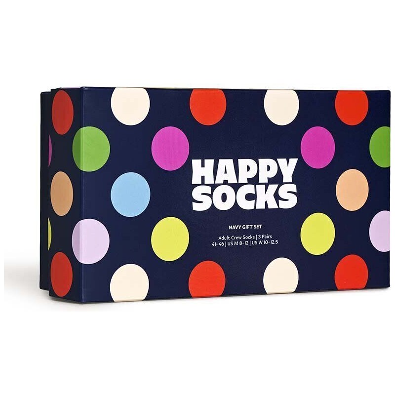 Ponožky Happy Socks Gift Box Navy 3-pack tmavomodrá barva