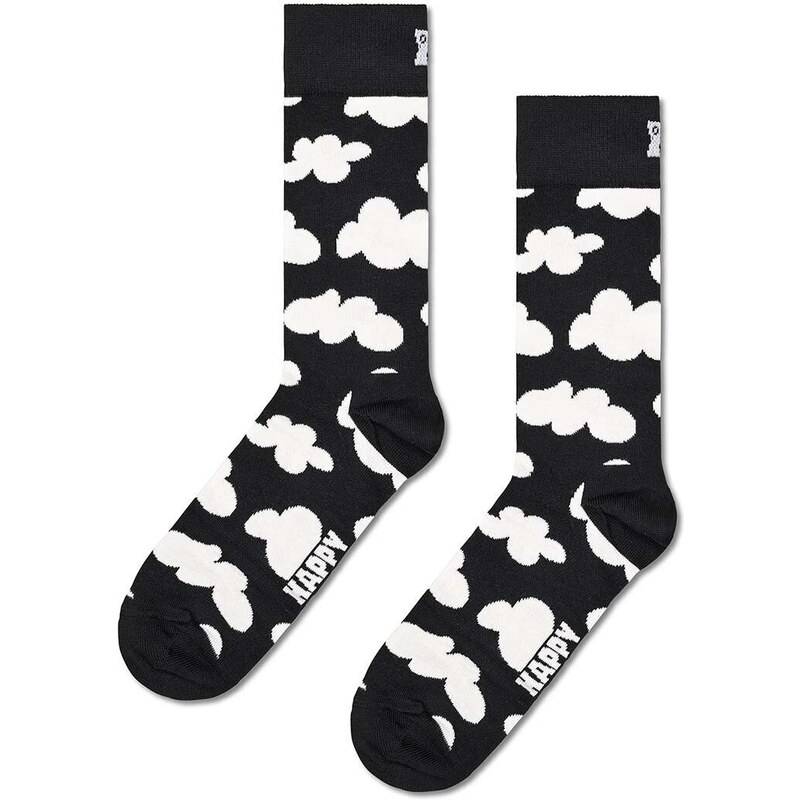 Ponožky Happy Socks Gift Box Black White 3-pack černá barva