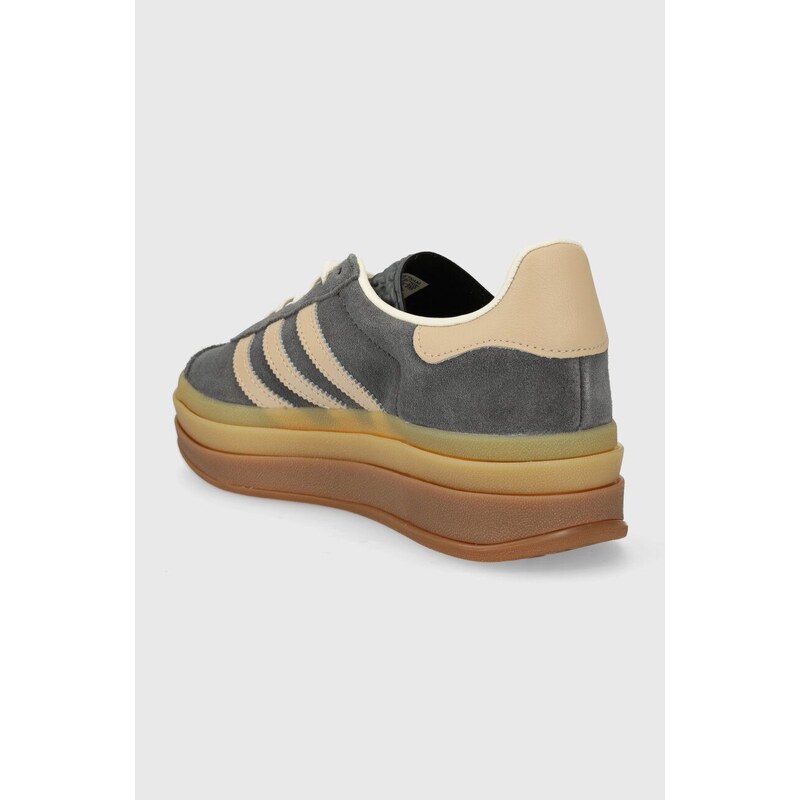 Semišové sneakers boty adidas Originals Gazelle Bold W šedá barva